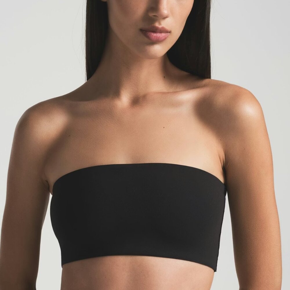 SKIMS Women's Black Bandeau Tube Top Bralette Seamless Comfort Size XS